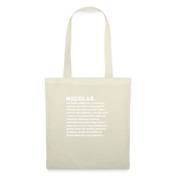 Nicolas prénom personnalité - Sac en tissu - nature - Devant