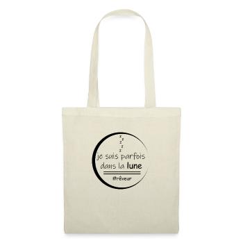 je suis parfois dans la lune - Sac en tissu - nature - Devant