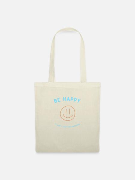 Be Happy - Stoffbeutel - Natur