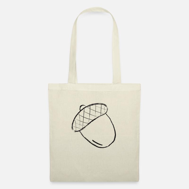 Eichel Herbst Winter einfach simple Geschenk - Stoffbeutel - Natur