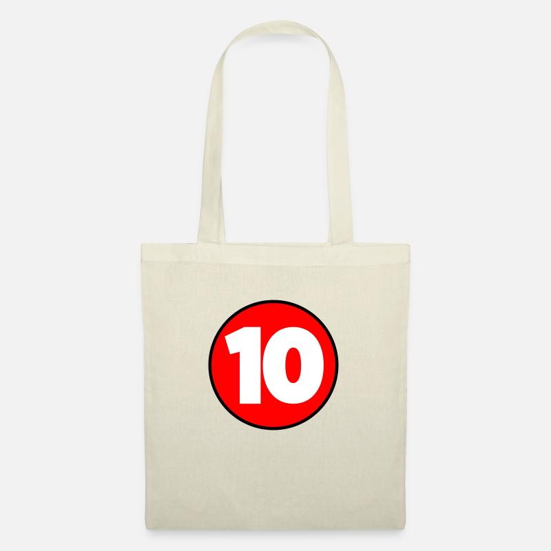 Geburtstag Birthday 10 - Stoffbeutel - Natur