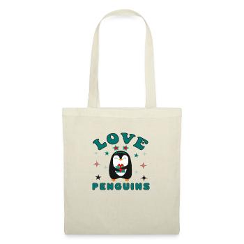 Love Penguins - Stoffbeutel - Natur - Vorne