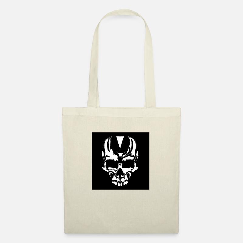 PlanetTechno ScanlineSkull1 - Tote Bag - nature