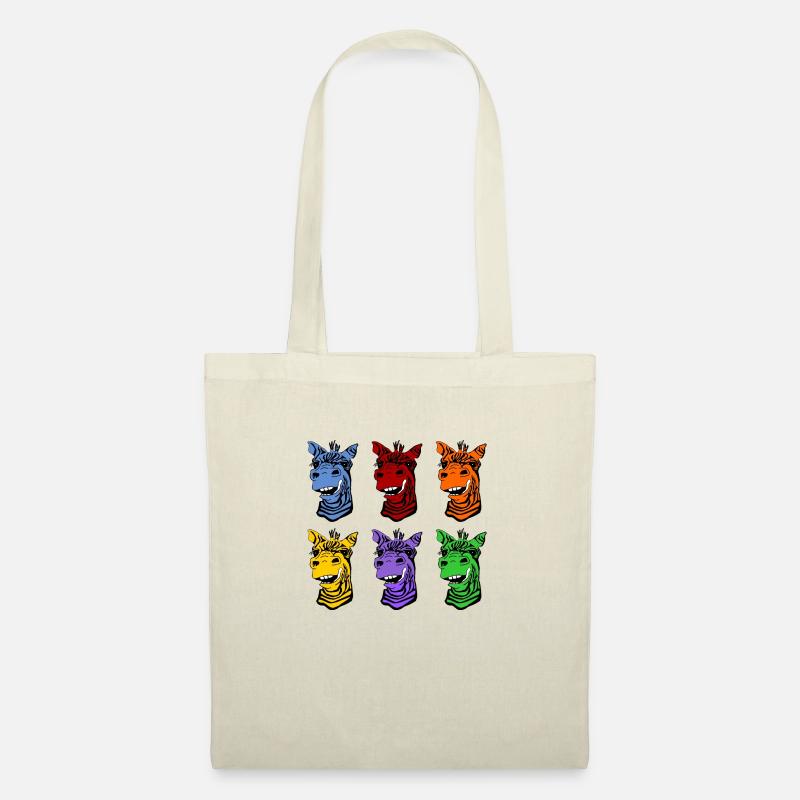 Lustige Giraffe (6 Farben) - Stoffbeutel - Natur