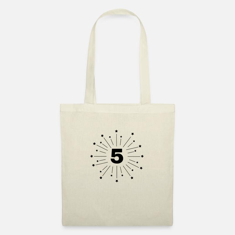 5. Sternjubiläum - 5 Jahre Geschenk - Stoffbeutel - Natur