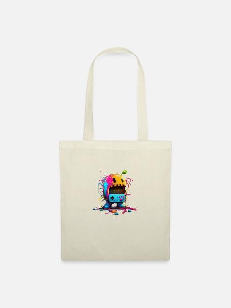 Arcade Neon Gaming Monster - Stoffbeutel - Natur