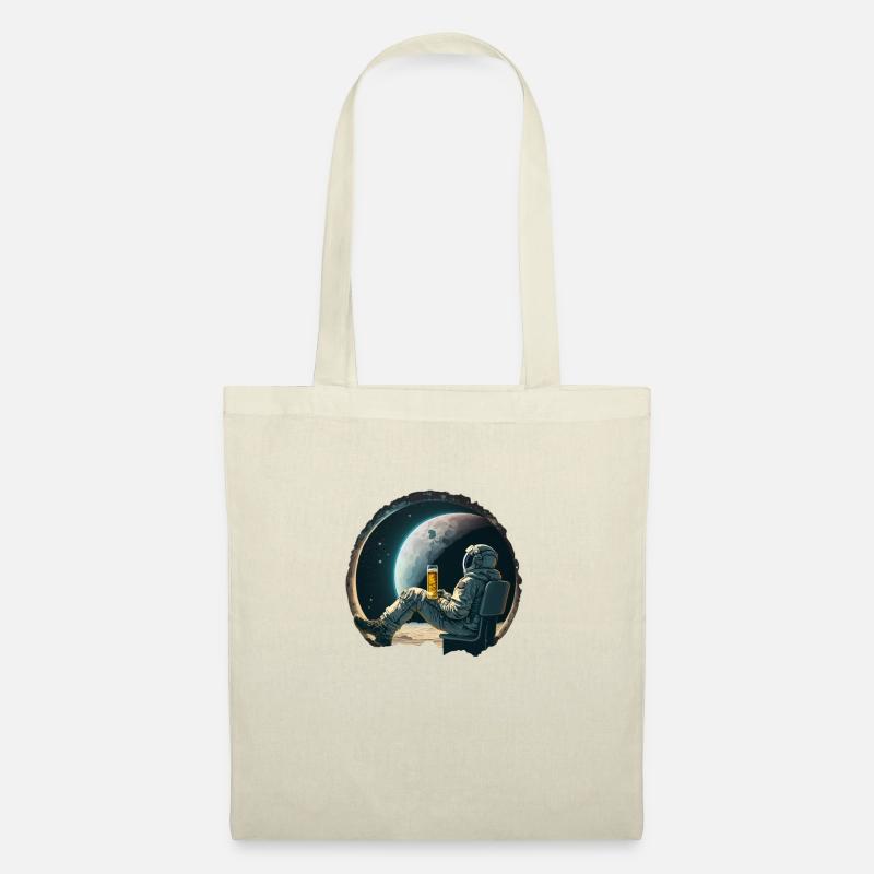 Astronaut entspannt mit Bier coole illustration - Stoffbeutel - Natur