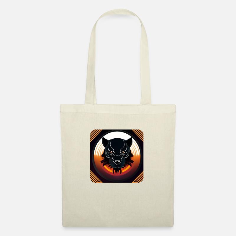 BlackPantherLogoDesignCircle - Stoffbeutel - Natur