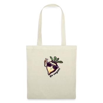 Mignon navet végétalien. Paix! - Sac en tissu - nature - Devant