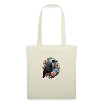 Gothique Corbeau Corbeau Mystique Horreur Fleurs rouges - Sac en tissu - nature - Devant