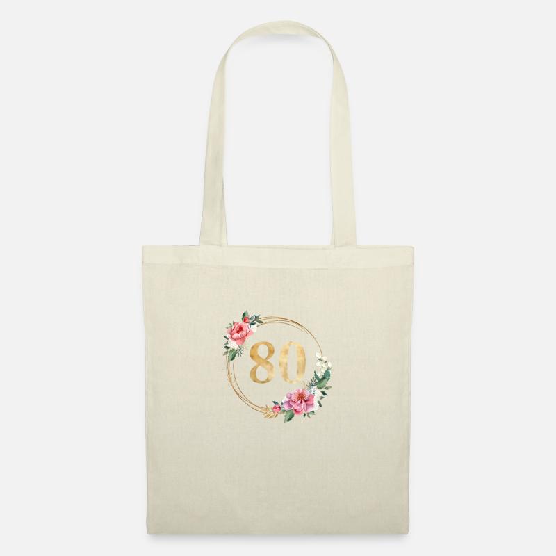 80! personalisierbar - Stoffbeutel - Natur