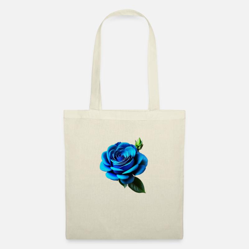 Blaue Rose - Stoffbeutel - Natur