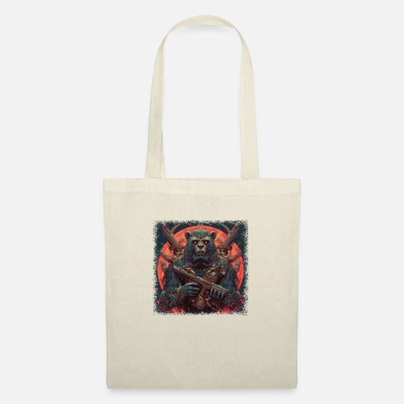 bear cool gift brown bear birthday - Stoffbeutel - Natur