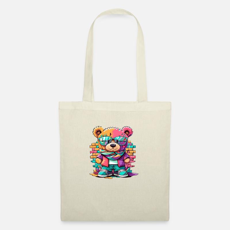Grafitti teddy bear - Stoffbeutel - Natur