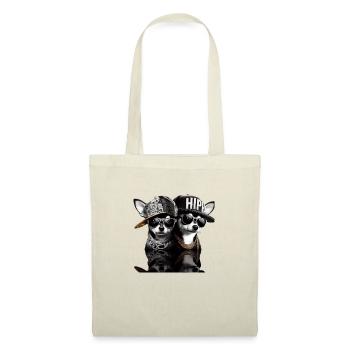Coole Hip Hop Chihuahuas - Stoffbeutel - Natur - Vorne