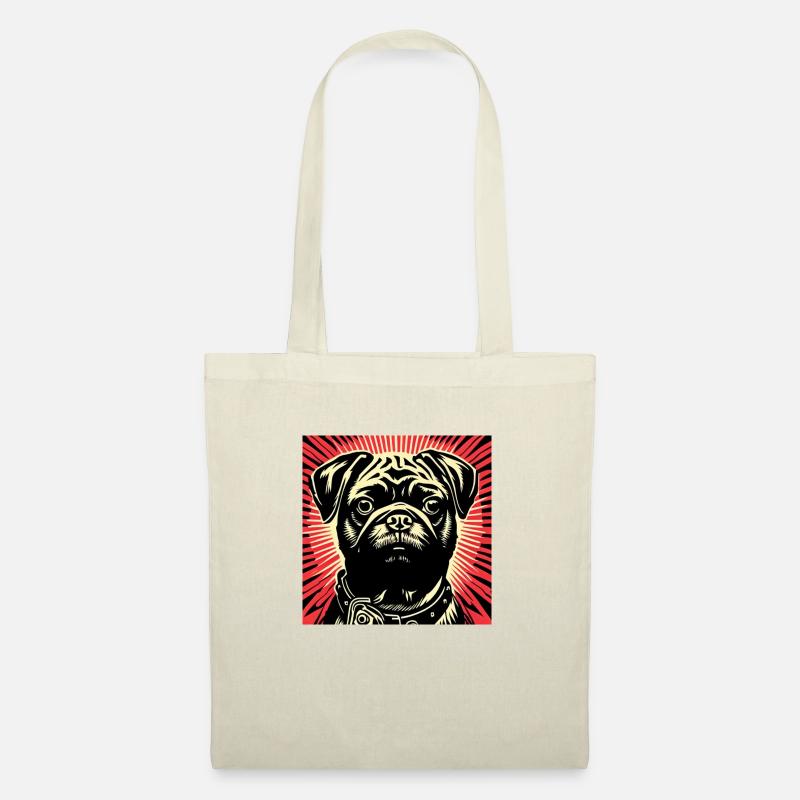 Mops Pop Art - Stoffbeutel - Natur