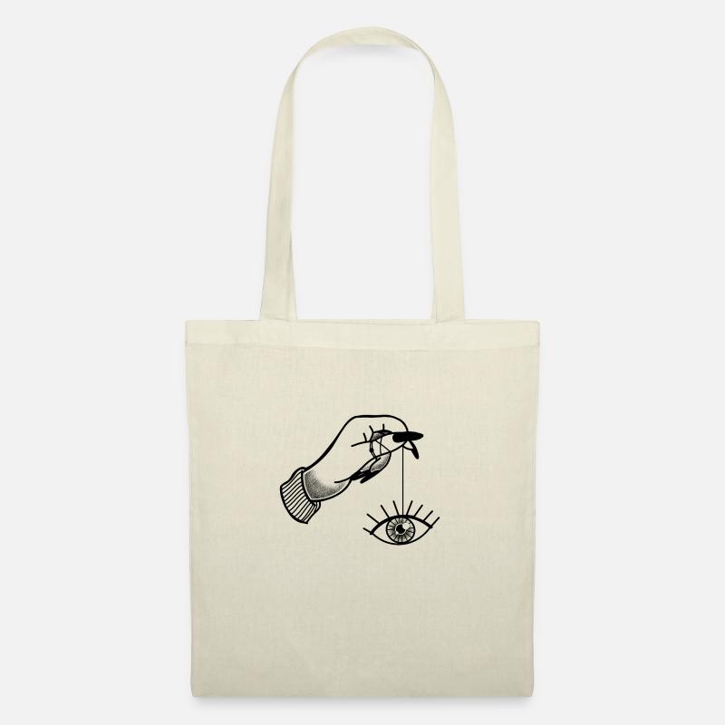 Tat style Witchcore Hand Holding Eye String - Tote Bag - nature