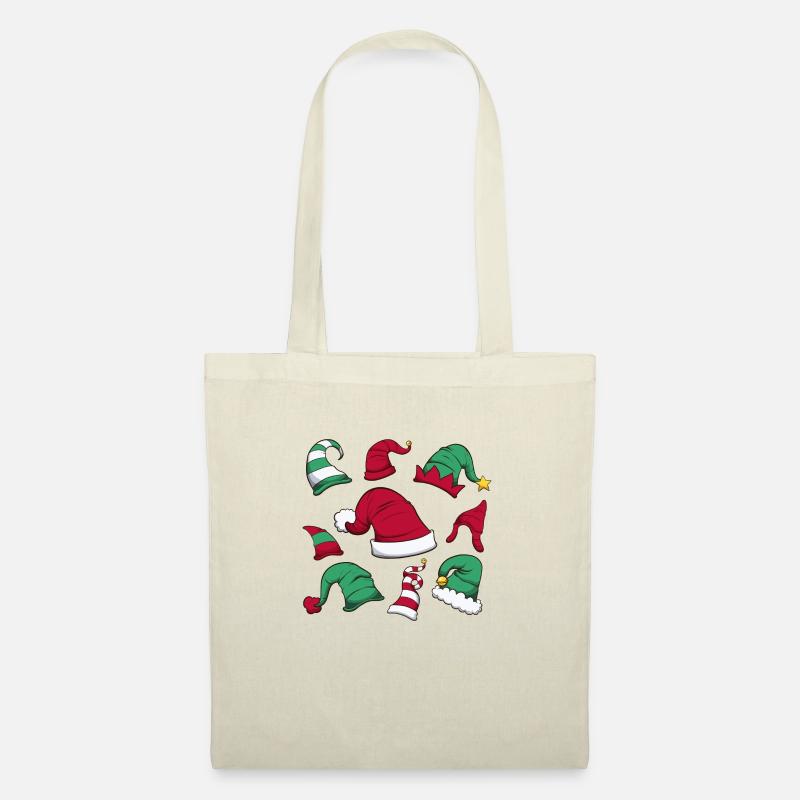 Weihnachtsmützen - Stoffbeutel - Natur