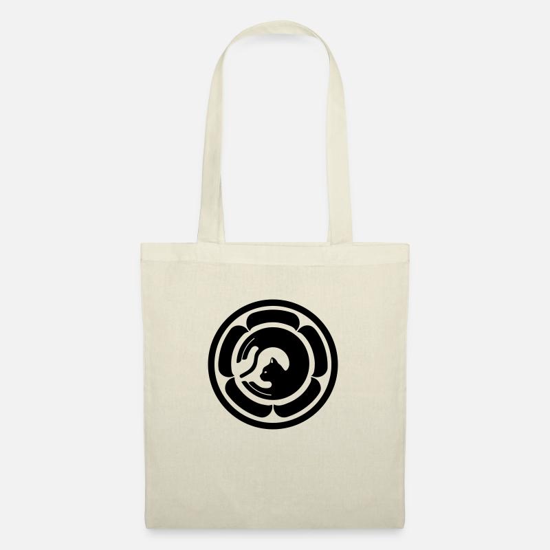 Japanisches Katzen Wappen - Stoffbeutel - Natur