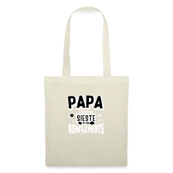 Papa expert en sieste et en ronflements - Sac en tissu - nature - Devant