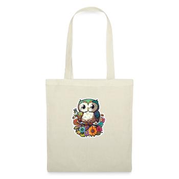 hibou mignon mascotte kawaii - Sac en tissu - nature - Devant