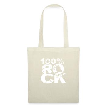 100 % Prozent Rock Heavy Metal Musik Text Logo Fun - Stoffbeutel - Natur - Vorne