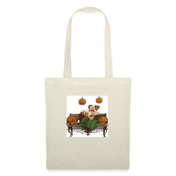 A vintage style illustration of two cute witche - Stoffbeutel - Natur - Vorne
