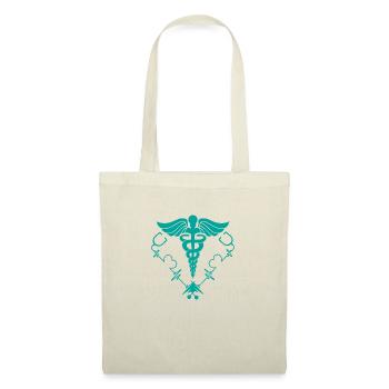 Infirmière - Infirmière - Battement de coeur - Sac en tissu - nature - Devant
