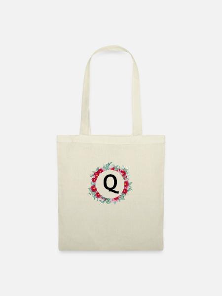 Buchstabe q Blumenkrone - Stoffbeutel - Natur