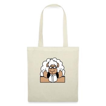 Sheep Nerd Geek Book Reading Nerd Horn-Rimmed Glasses Desk - Tote Bag - nature - Front