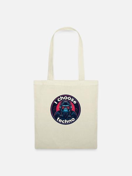 Gorilla i choose techno - Stoffbeutel - Natur