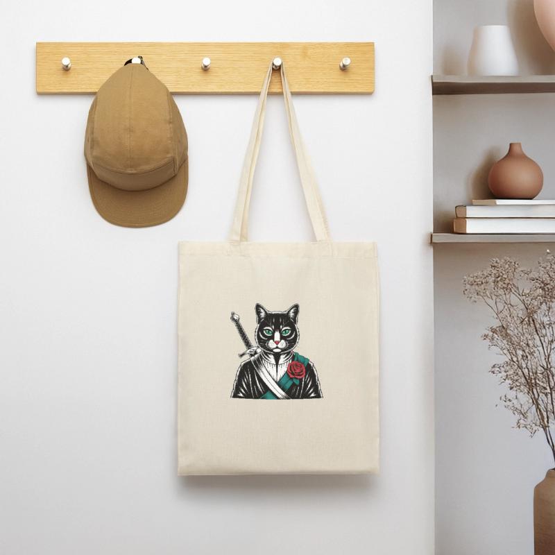 Die Samurai-Katze, die Bushido-Katze Stoffbeutel