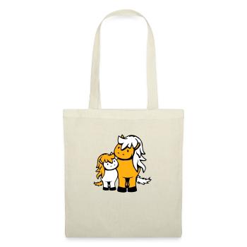 2 Cute Horses Child Family Mom Dad Mom Father - Tote Bag - nature - Front