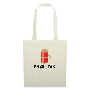 En øl tak Nord Dänemark Geschenk Spruch - Stoffbeutel - Natur - Vorne