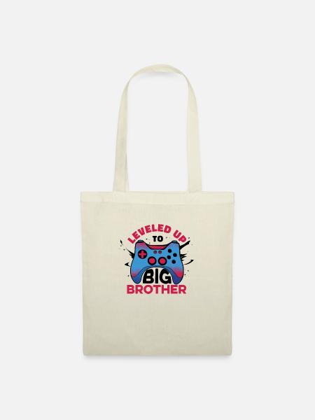 Leveled Up To Big Brother Gamer Video Game Player - Stoffbeutel - Natur