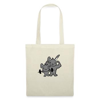 2 Bunnies Bodybuilder Gym Muscles Strong Fitness Team - Tote Bag - nature - Front