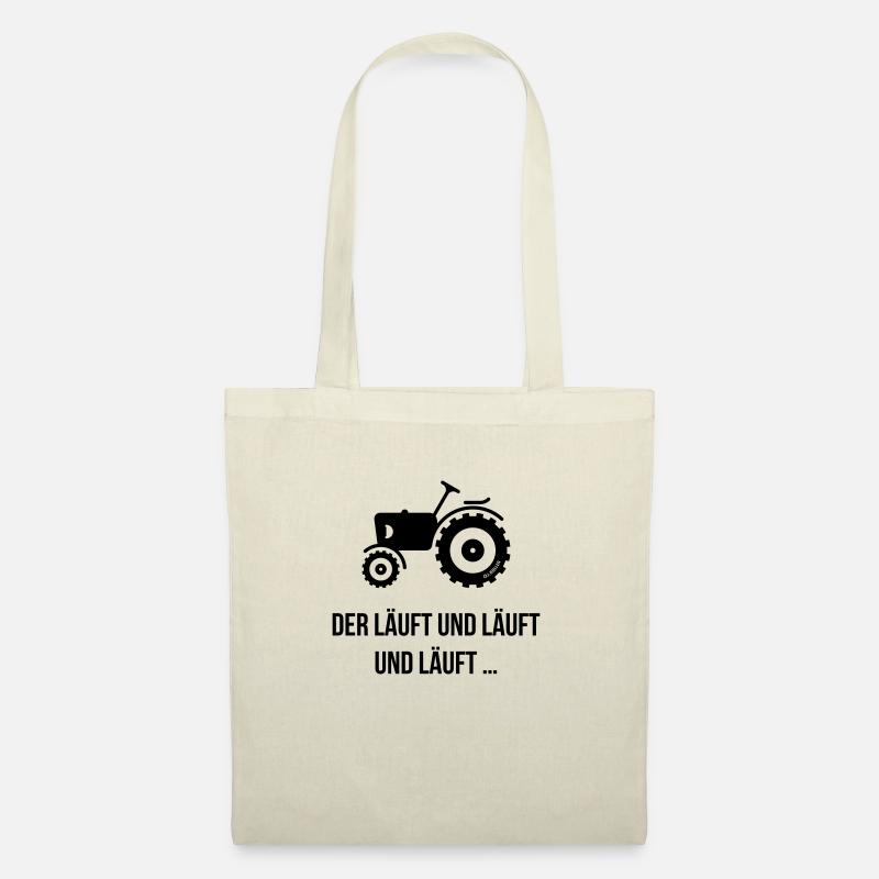 Der Läuft Und Läuft Und Läuft … (Trecker, Traktor) - Stoffbeutel - Natur