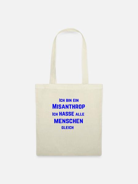 ich bin ein misanthrop ich hasse alle menschen gle - Stoffbeutel - Natur