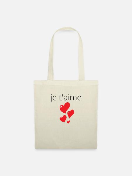 je t aime 1 - Sac en tissu - nature
