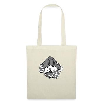 Lapin Chevalier Épée Bouclier Armure Casque Château Héros - Sac en tissu - nature - Devant