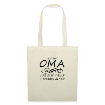 Ich bin Oma was sind deine Superkräfte? - Stoffbeutel - Natur - Vorne