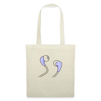 Musique Noir earsphones - Sac en tissu - nature - Devant