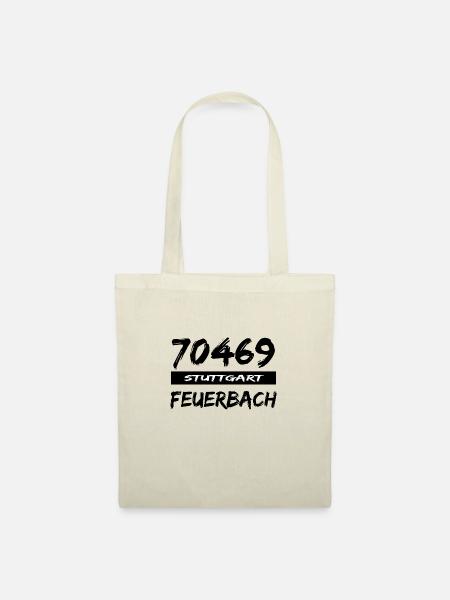 70469 Stuttgart Feuerbach Postleitzahl tshirt - Stoffbeutel - Natur