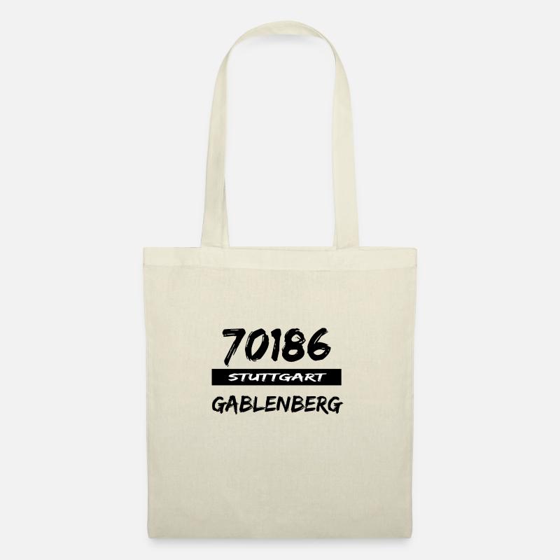70186 Stuttgart Gablenberg Tshirt Postleitzahl - Stoffbeutel - Natur