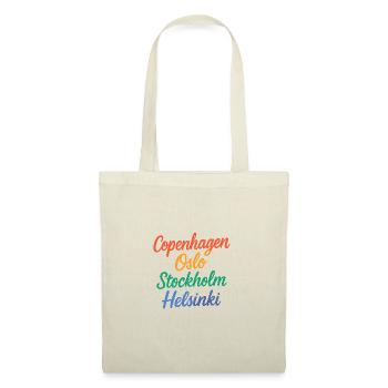 Copenhagen – Oslo – Stockholm – Helsinki - Stoffbeutel - Natur - Vorne