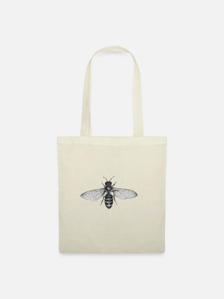 Original Bee Drawing Design - Stoffbeutel - Natur
