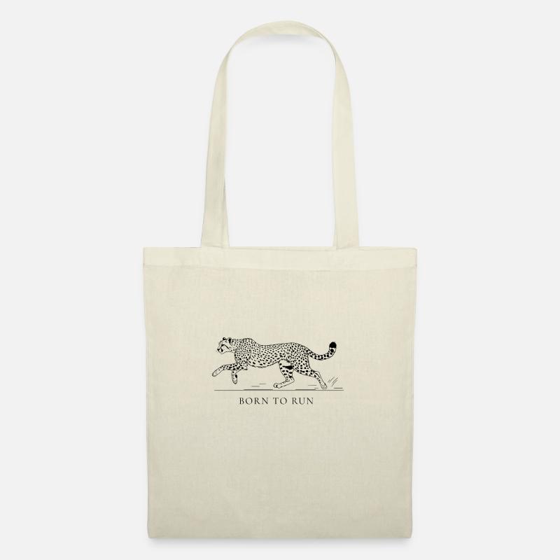 Born to Run – Leopard im Lauf - Stoffbeutel - Natur