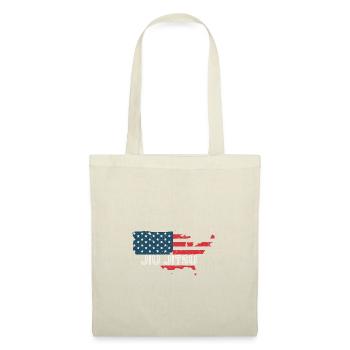 Karte der amerikanischen Flagge Distressed Zitat Jiu Jitsu - Stoffbeutel - Natur - Vorne