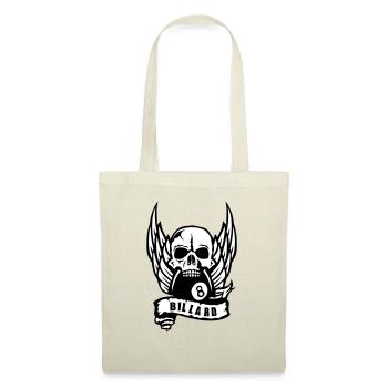 billard tete mort skull aile banderole logo - Sac en tissu - nature - Devant