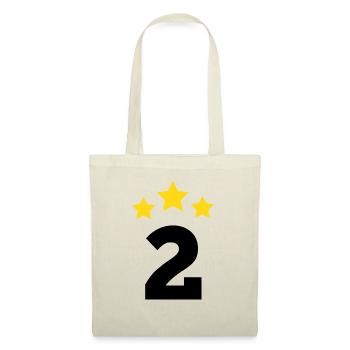 2 ans étoile - cadeau de 2 e anniversaire - Sac en tissu - nature - Devant